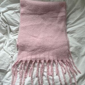 Bershka Light Pink Fringe Scarf